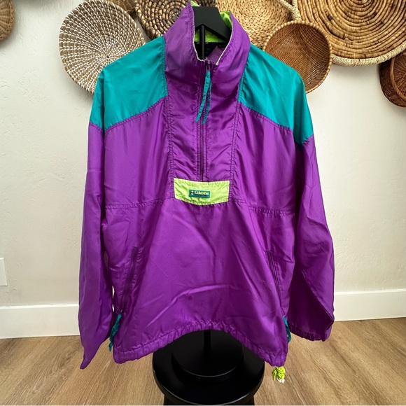 Vintage Columbia Purple, teal and Green Men’s Windbreaker Jacket. Size Large. - Picture 1 of 16